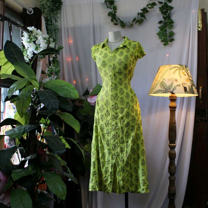Green Floral Midi Dress