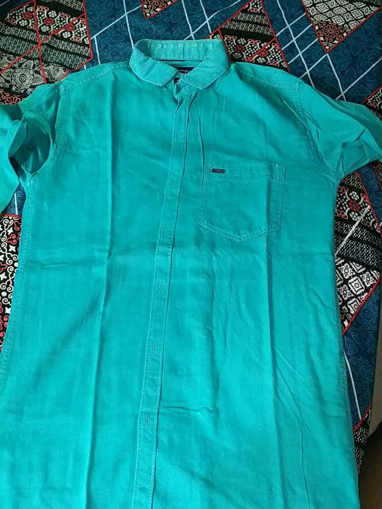 Teal Button-Down Shirt