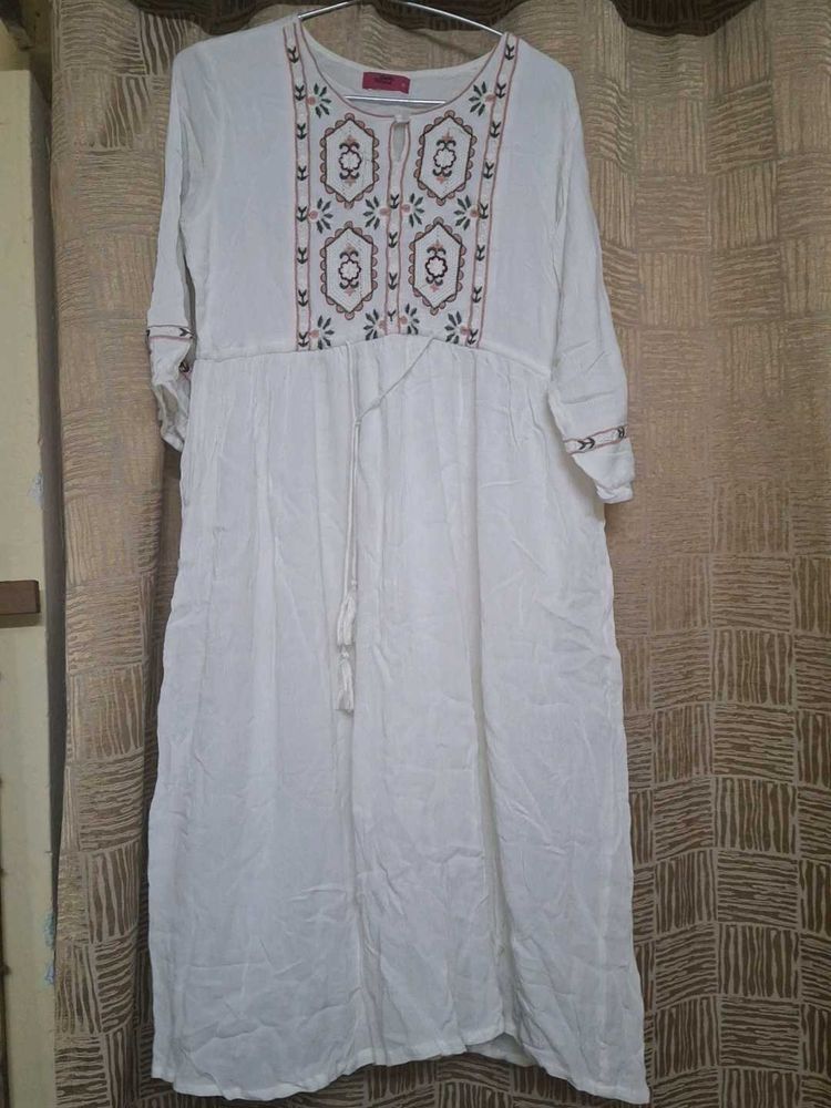 White Frock Kurta