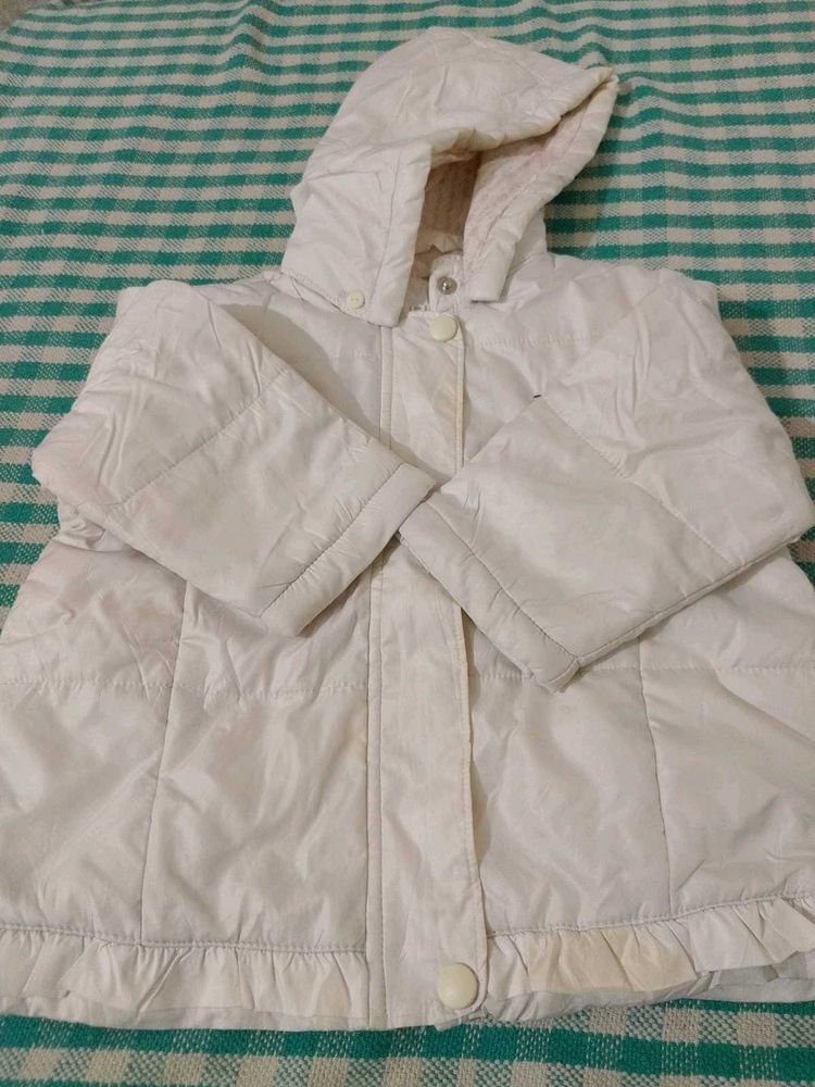 Cute White Hooded Jacket