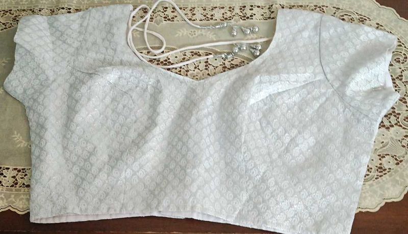 Elegant White Readymade Blouse