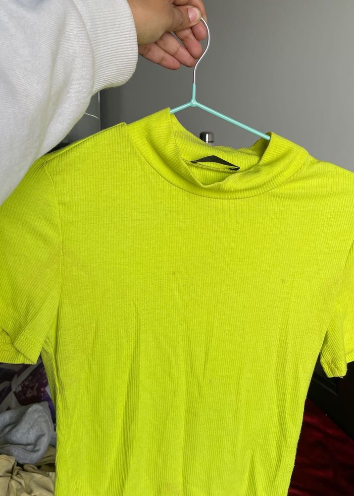 Neon Green Ribbed Top