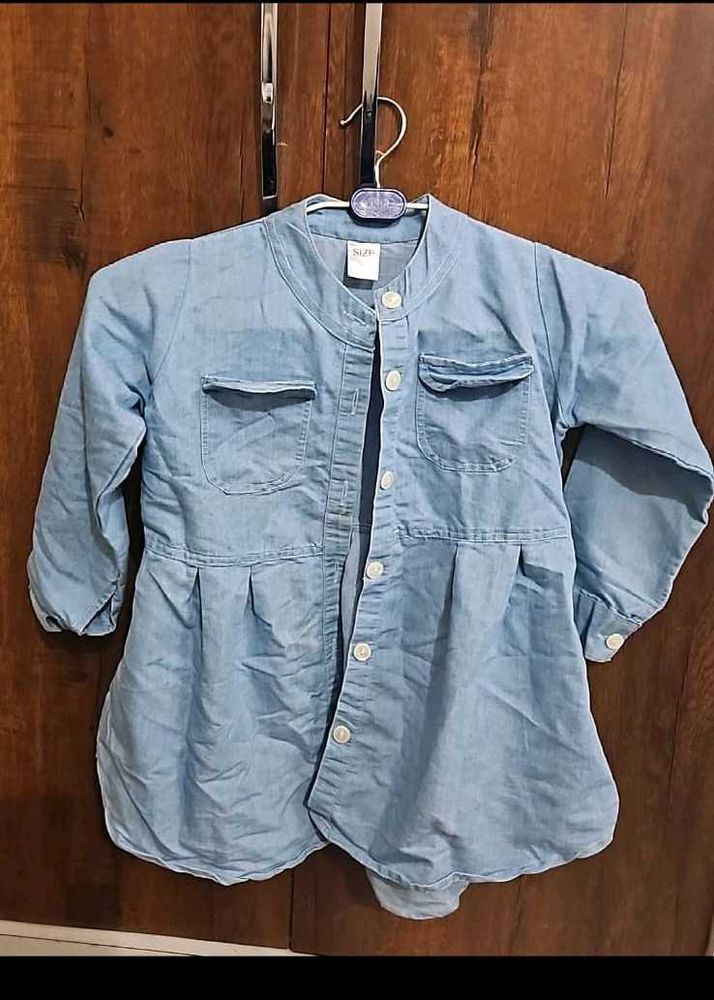 Cute Denim Style Baby Dress