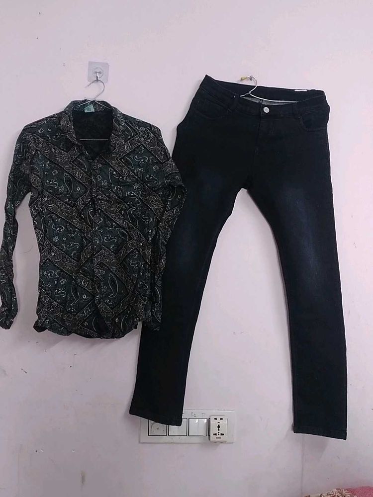 Stylish Shirt &amp; Jeans Set,26,length 36,
