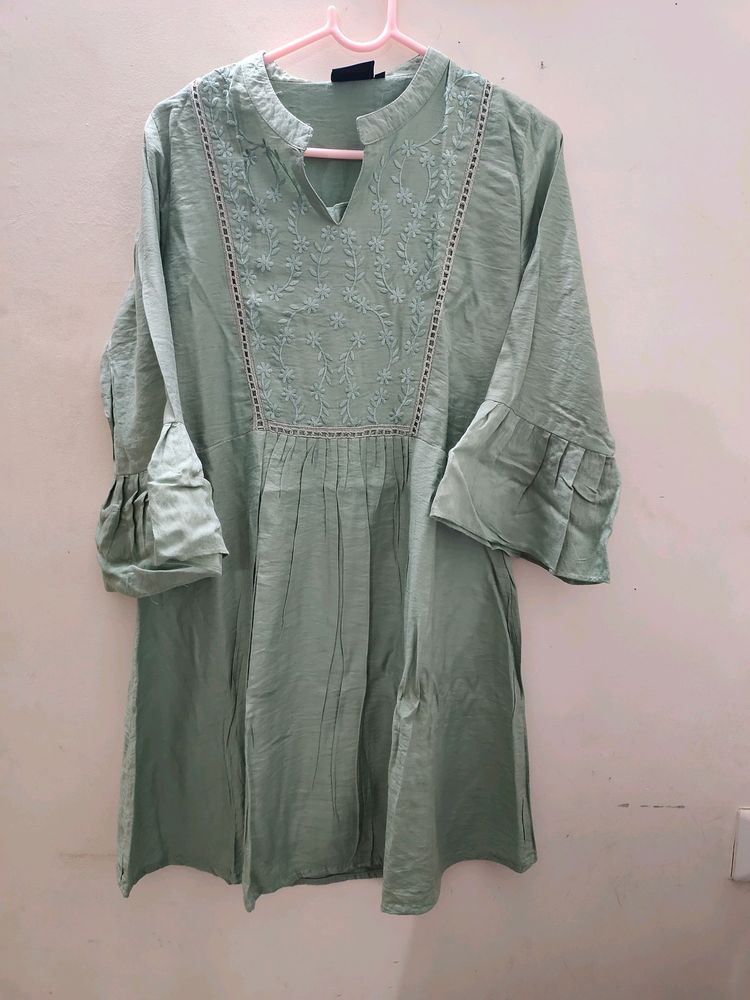 Olive Green Short Kurti