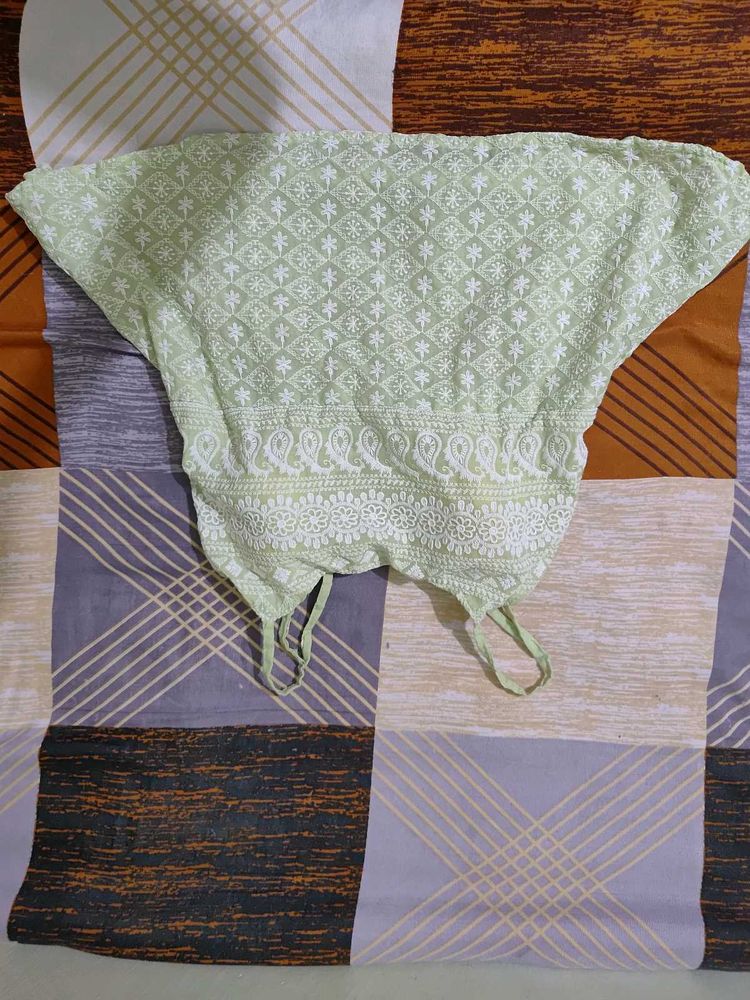 Cute Green Embroidered Top