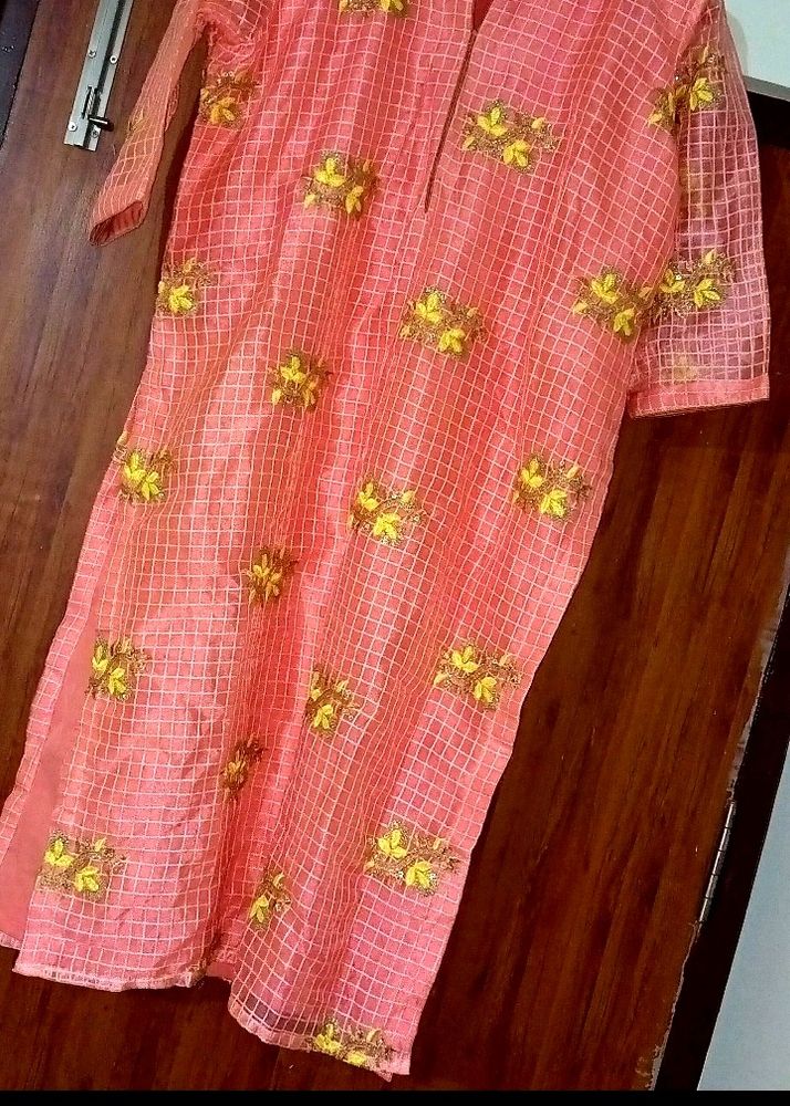 Organza fabric kurti