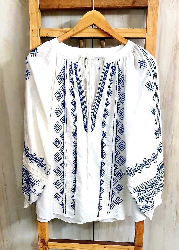 Boho Embroidered Peasant Top size-44-46