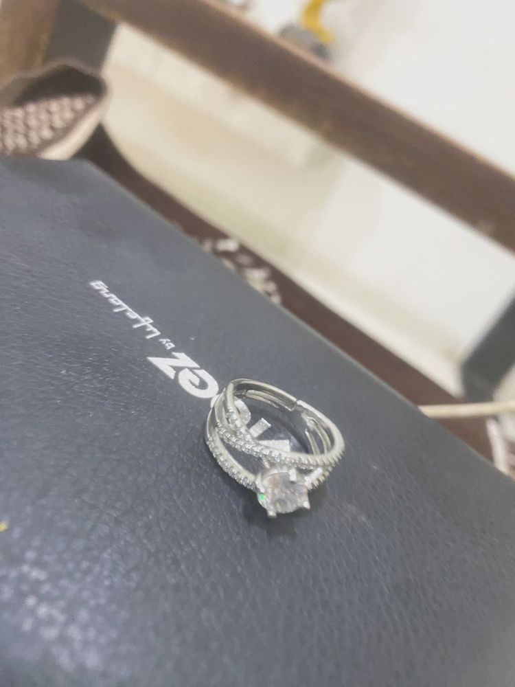 Sparkling Silver Tone Ring