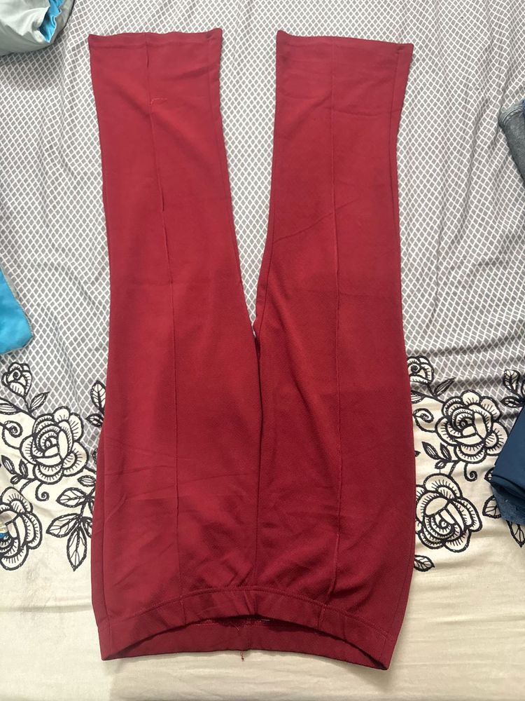 Maroon Casual Pants