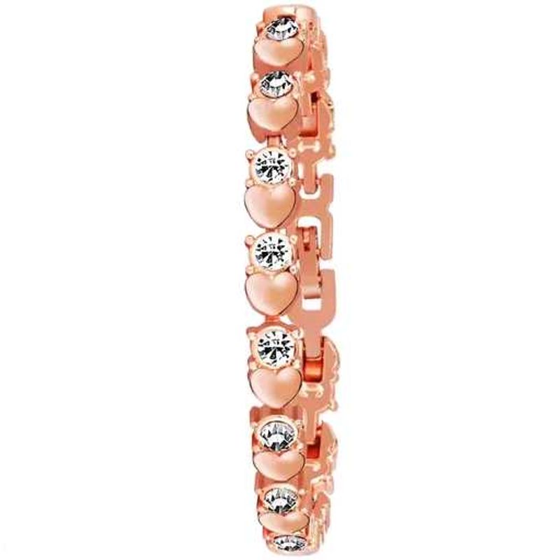 Rose Gold Heart &amp; Crystal Bracelet