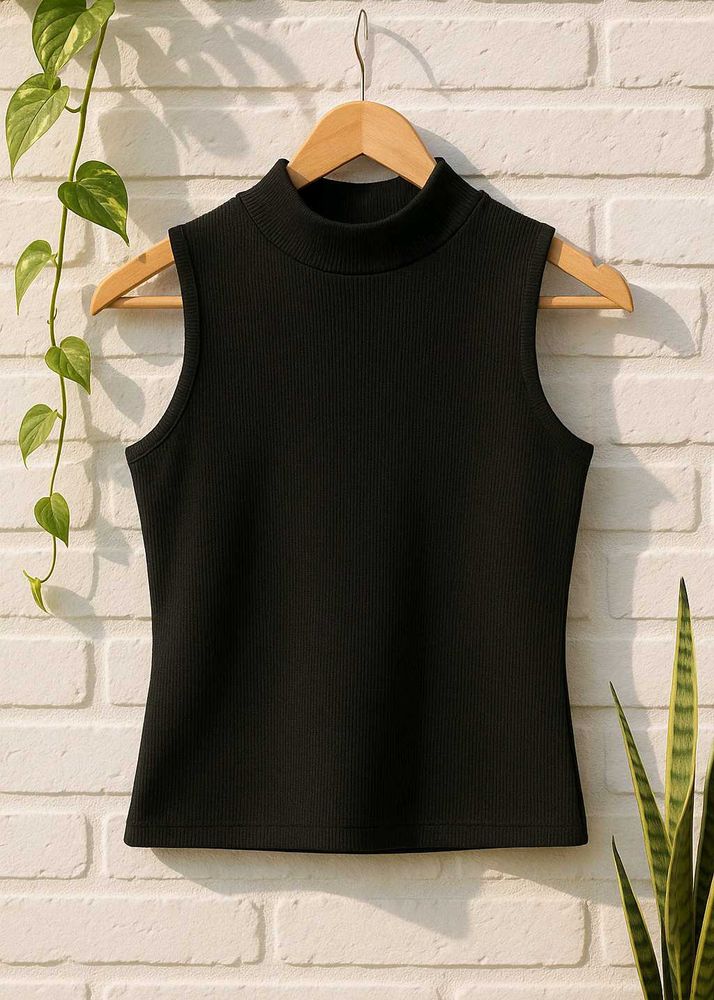 Sleeveless Turtleneck Top