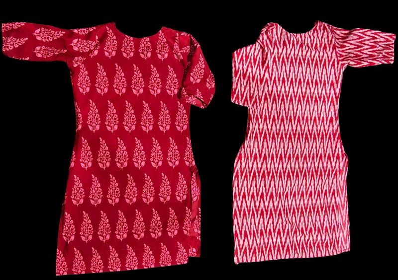 Red Print Kurtis - Set of 2