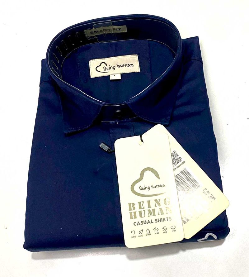 L- Being Human Navy Blue Shirt For Men&#39;s