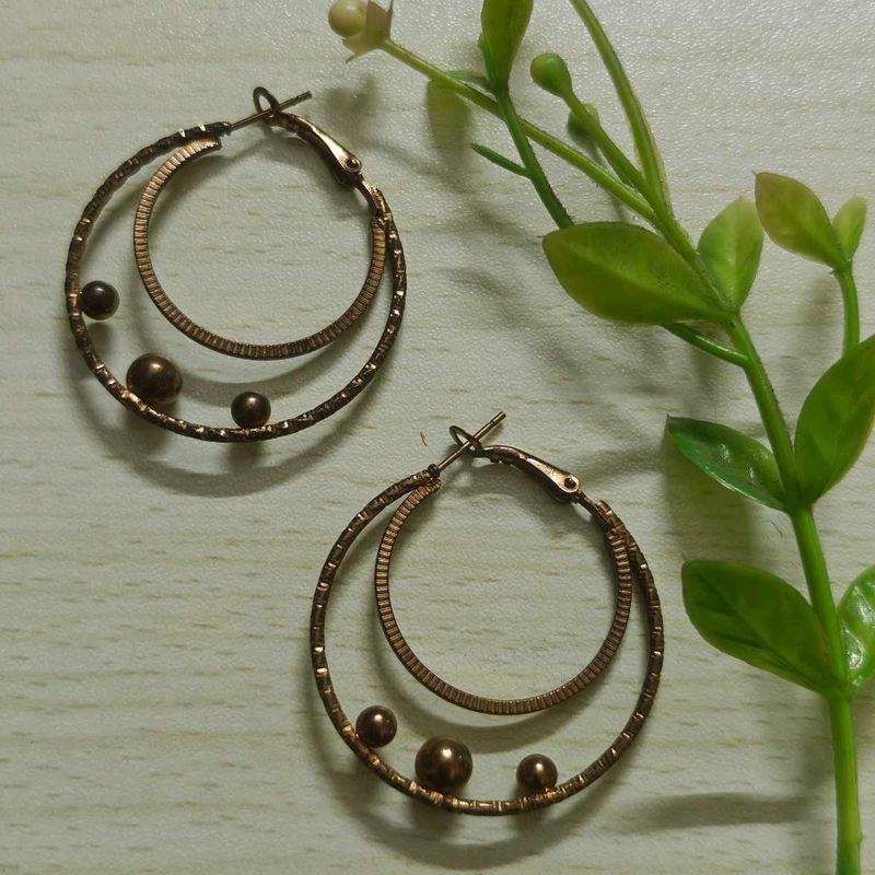 Gold Brown Hoops