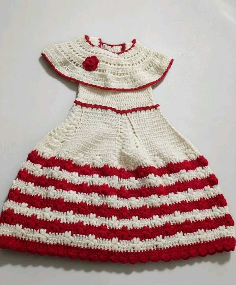 Red &amp; White Crochet Dress
