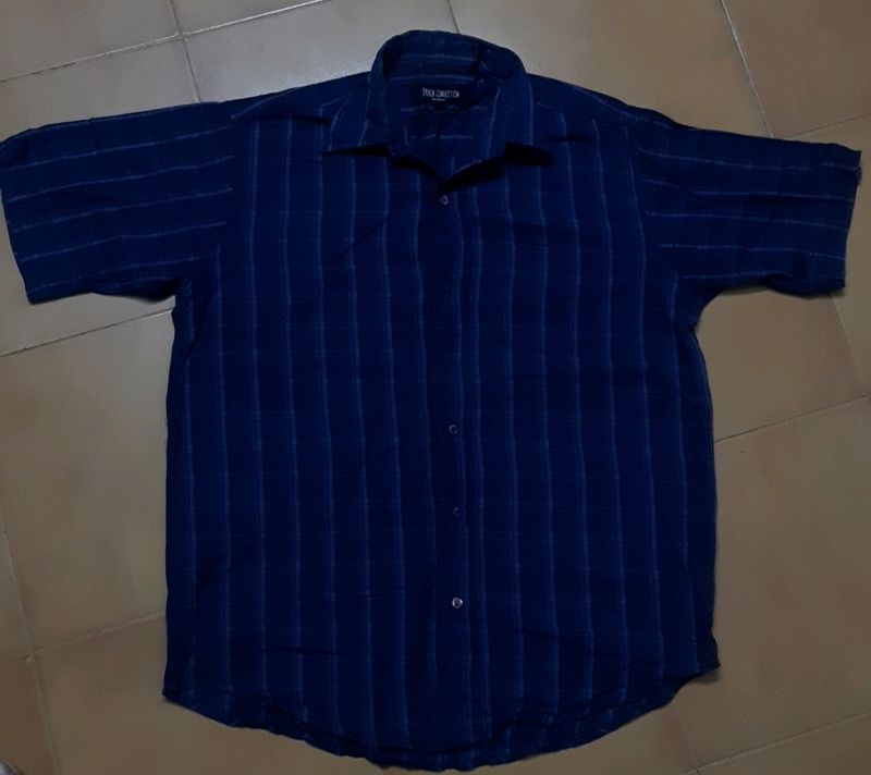 Half Sleeve Dark Blue Casual Shirt