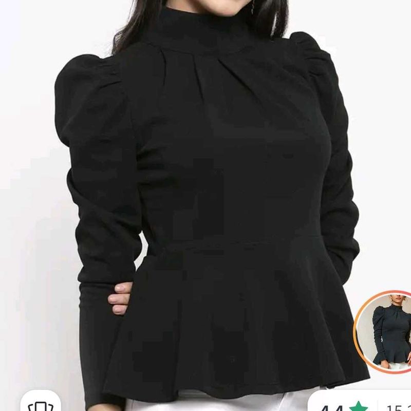 Elegant Black Peplum Top