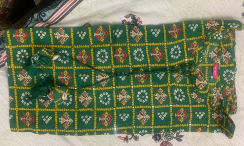 Bandhni Kurti In Green N Red Colour