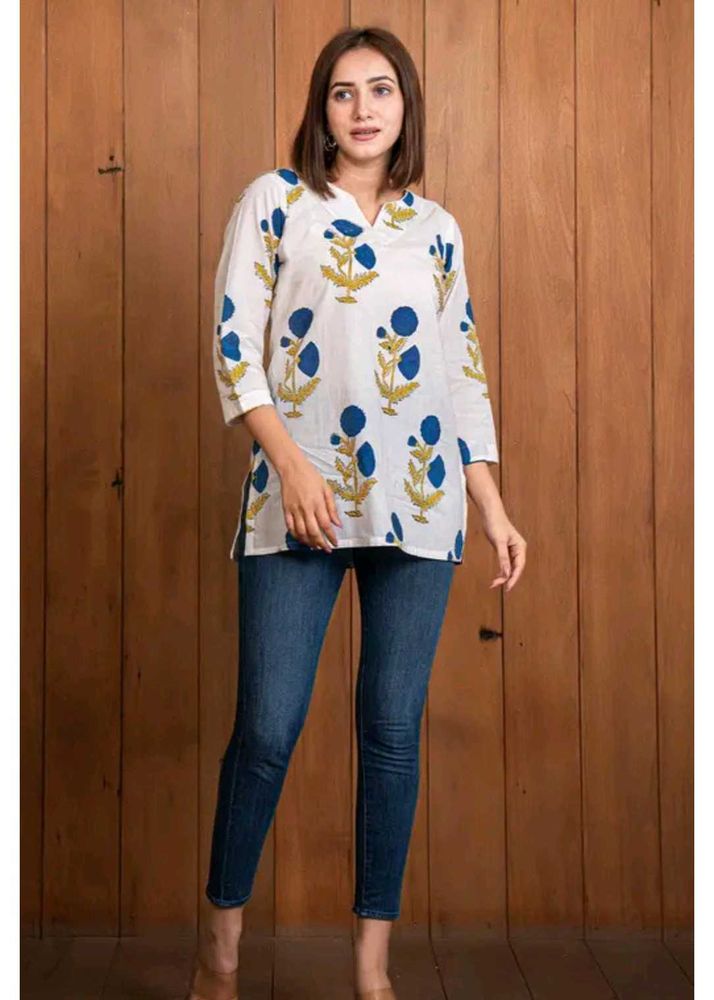 Floral Print Short Kurta