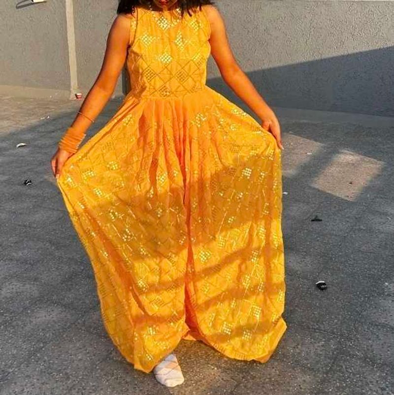 Elegant Yellow Ethnic Gown