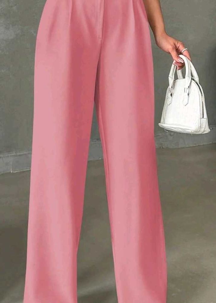 Pink Wide Leg Korean Pants