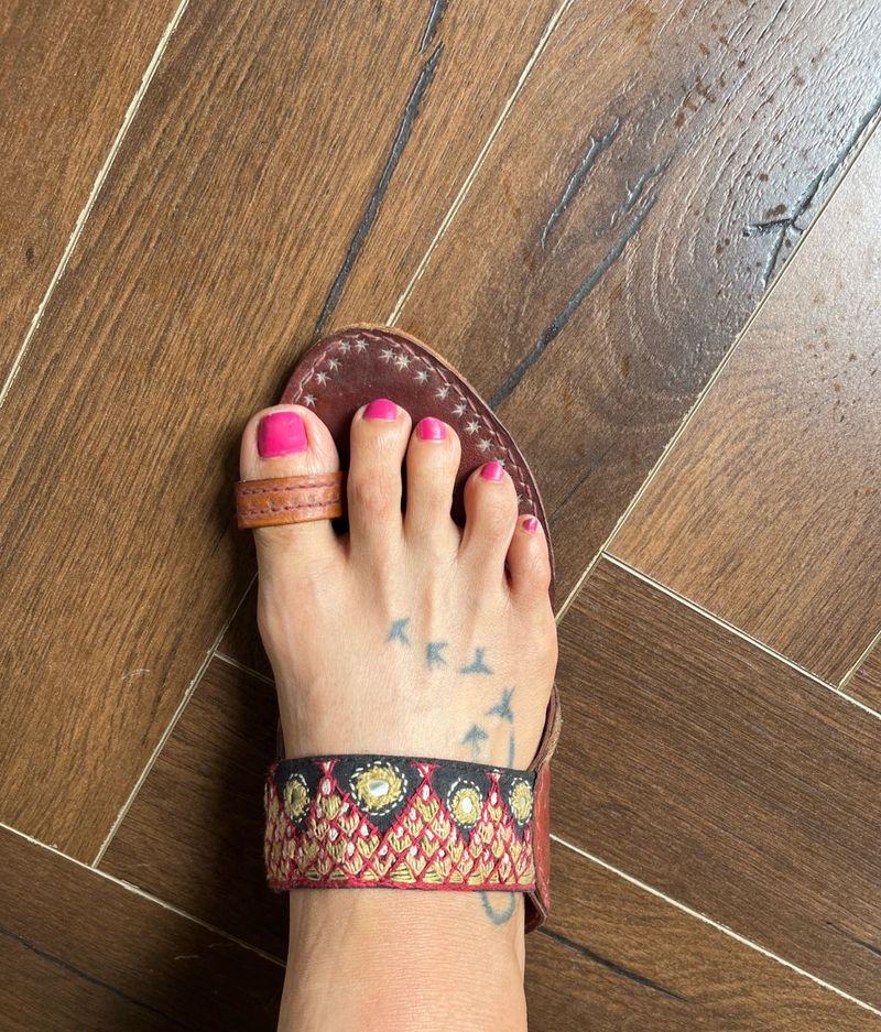 Leather Toe Ring Sandals/kolapuri