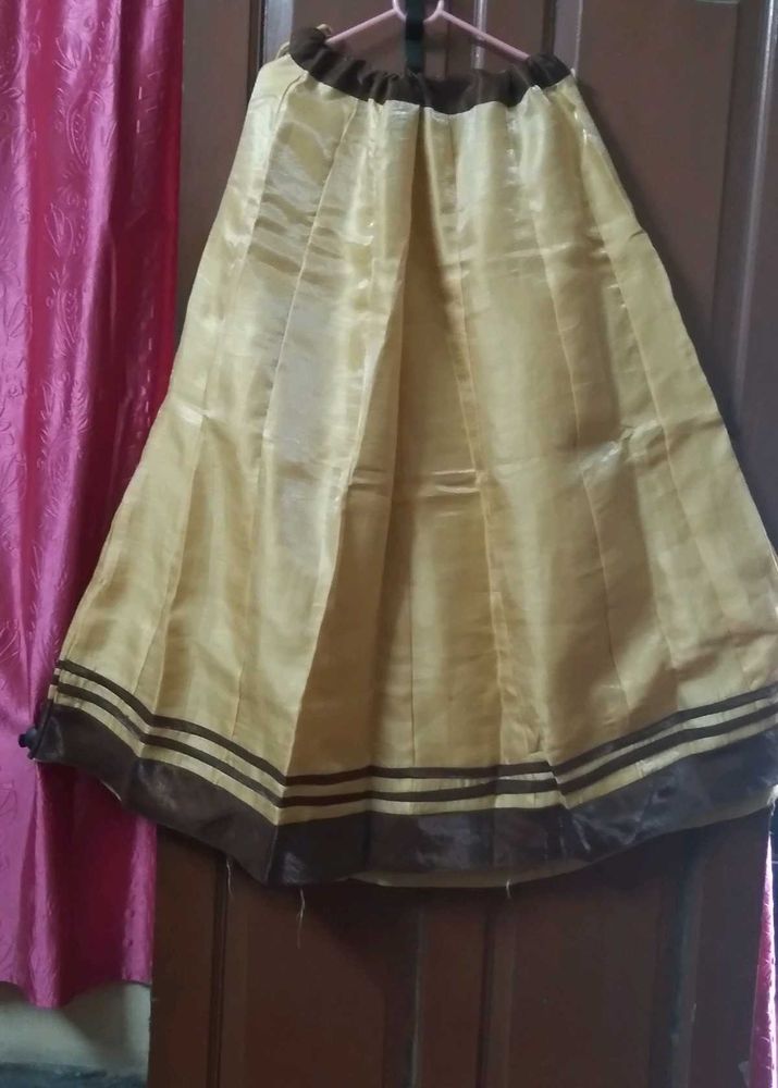 Vintage Gold Midi Skirt
