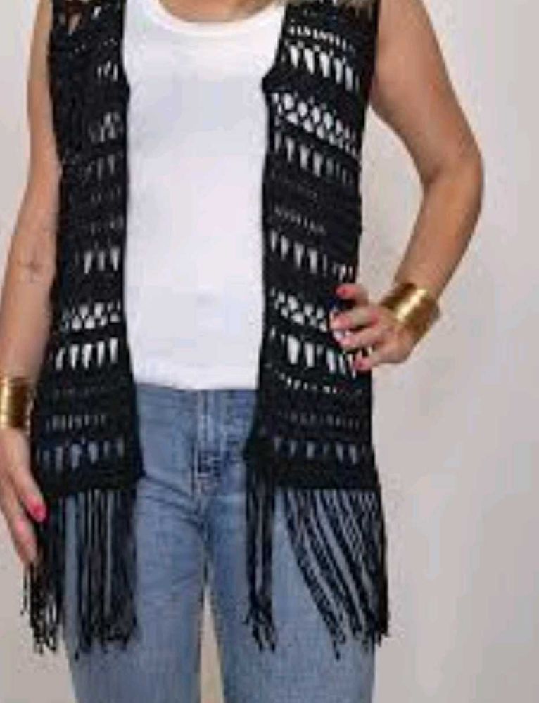 Crochet Fringe Vest