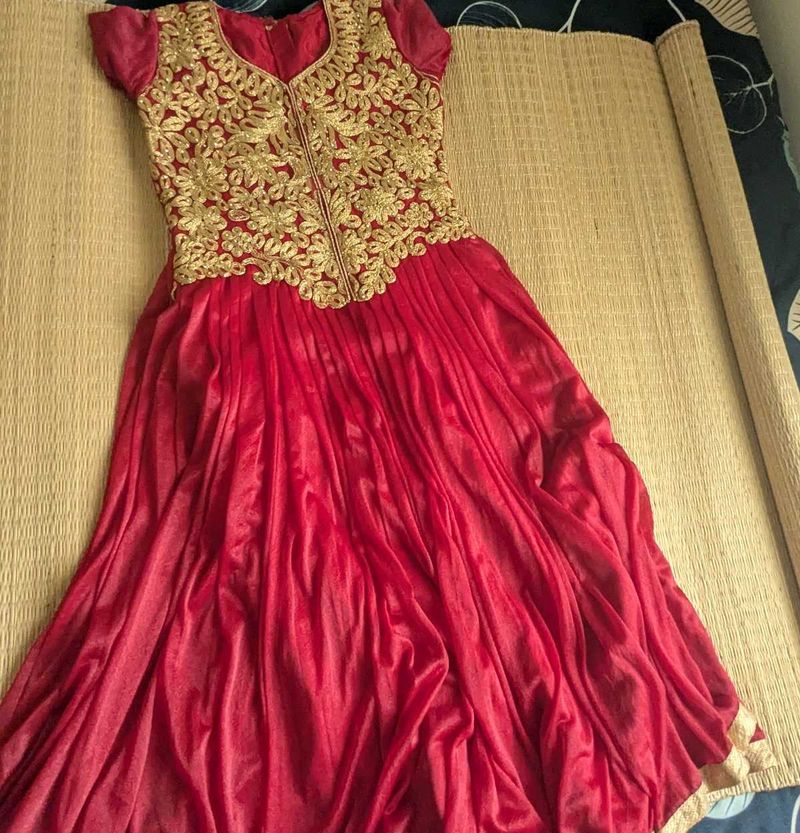 Red &amp; Gold Ethnic Gown