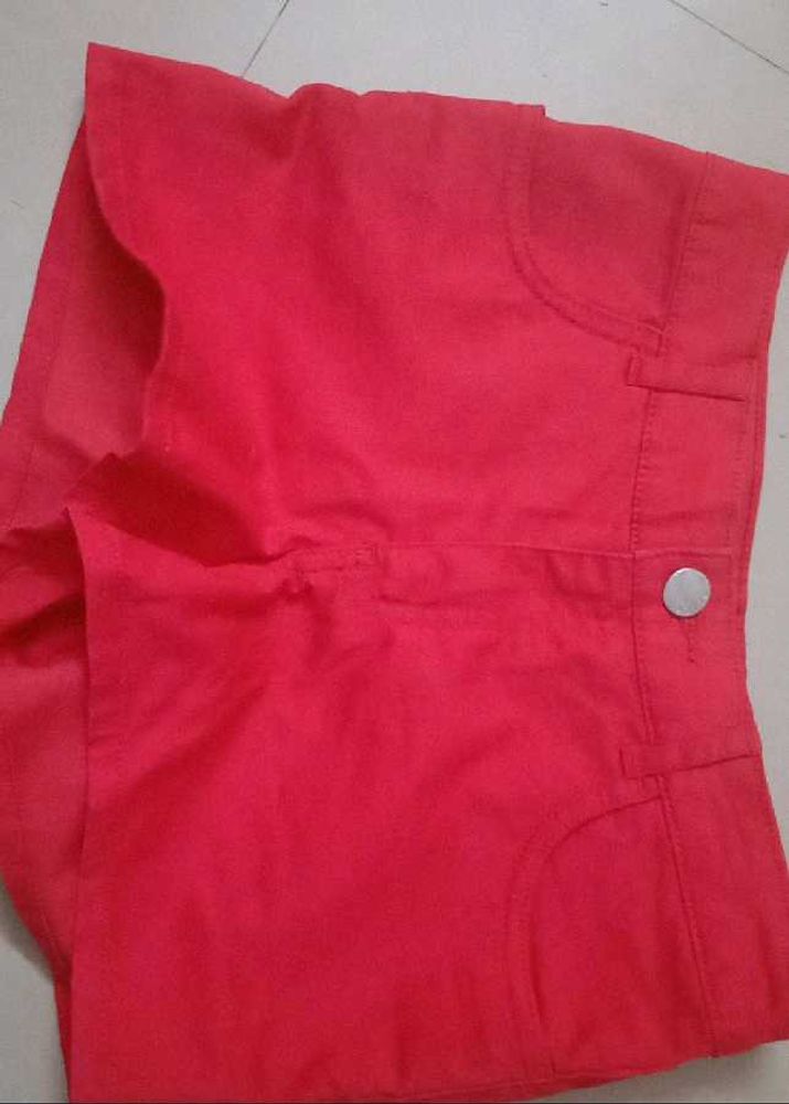 Red Shorts Denim. Women.