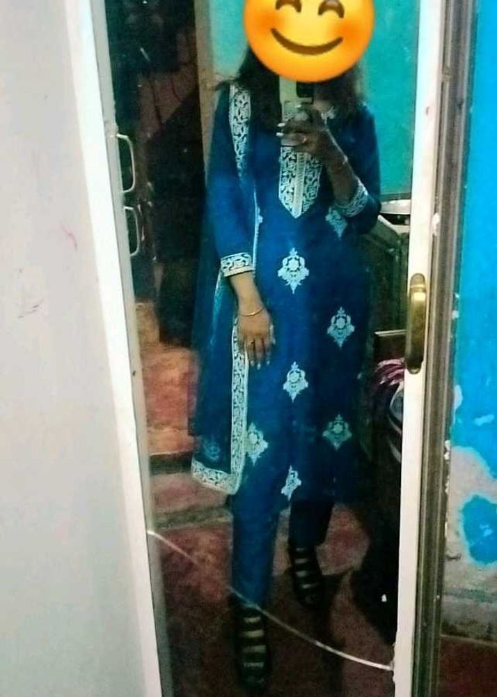 BLUE STRAIGHT FIT KURTA SET WITH DUPATTA