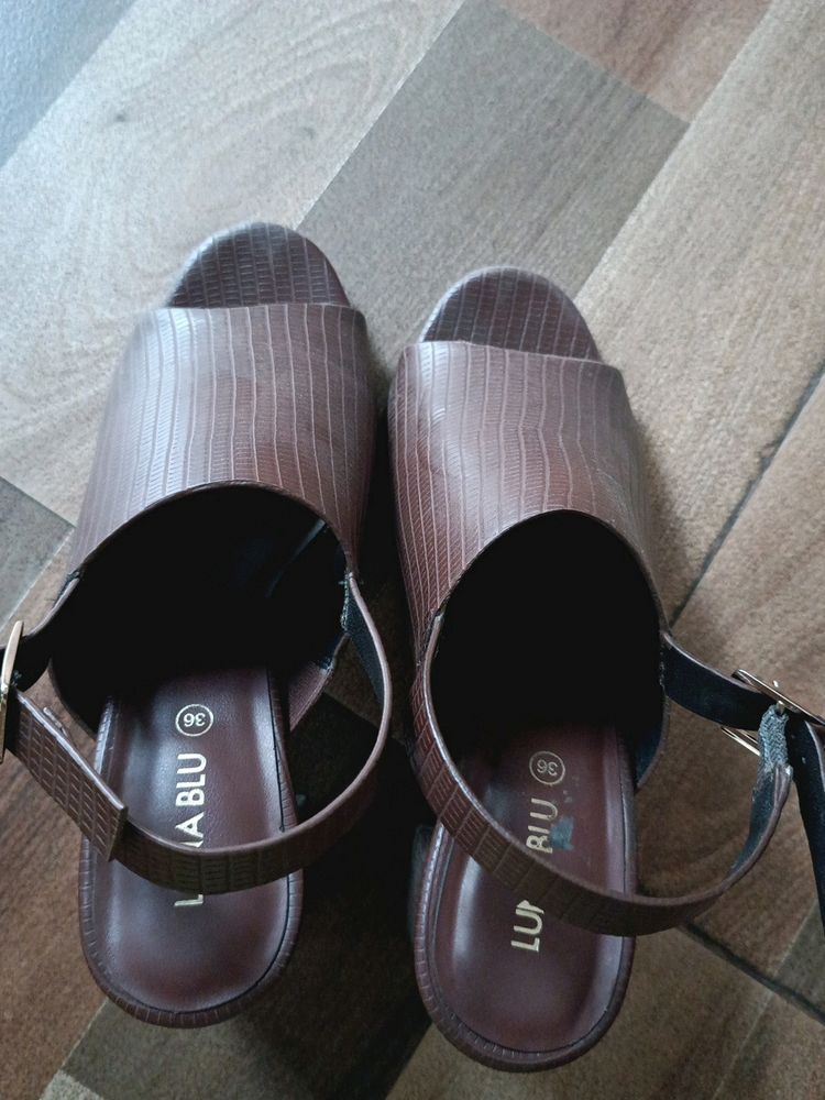 Westside Formal Heel Shoes Leather Size 36 With 3&#34; Heel