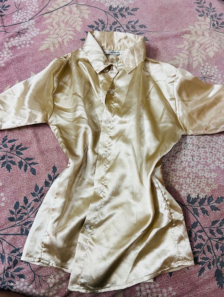 Vintage Gold Satin Shirt