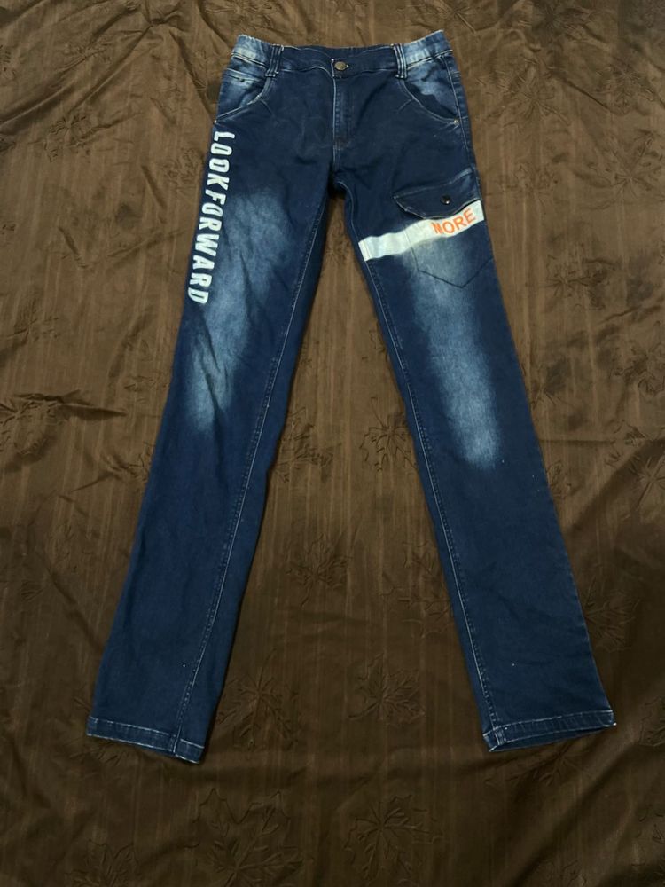 Unique Graphic Print Denim Jeans