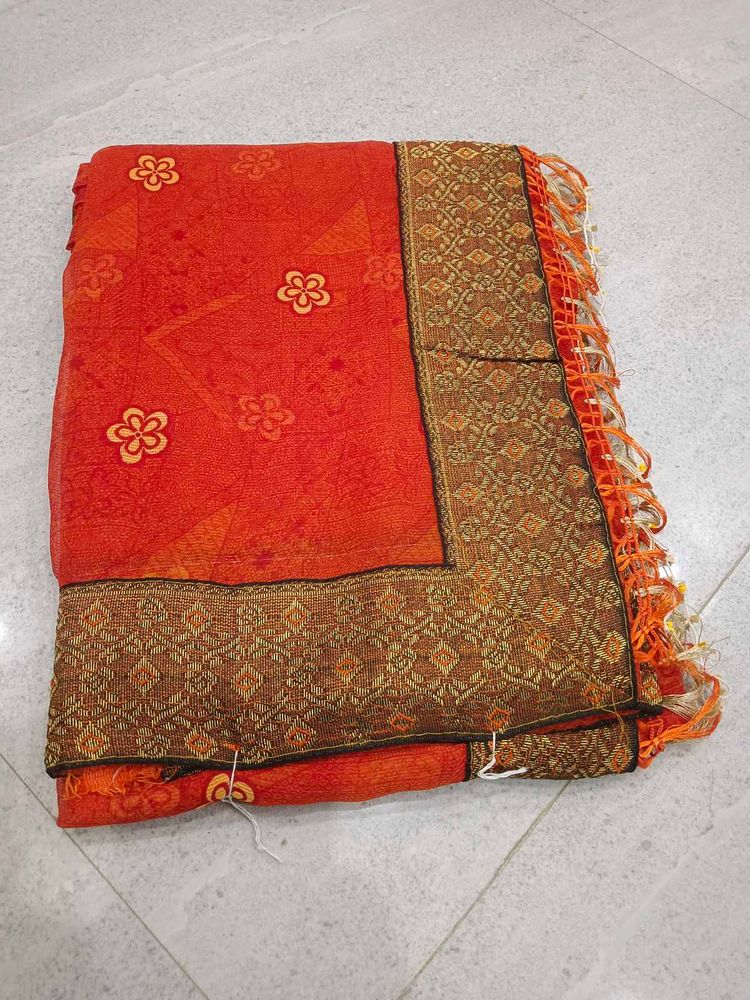 Elegant Orange Saree