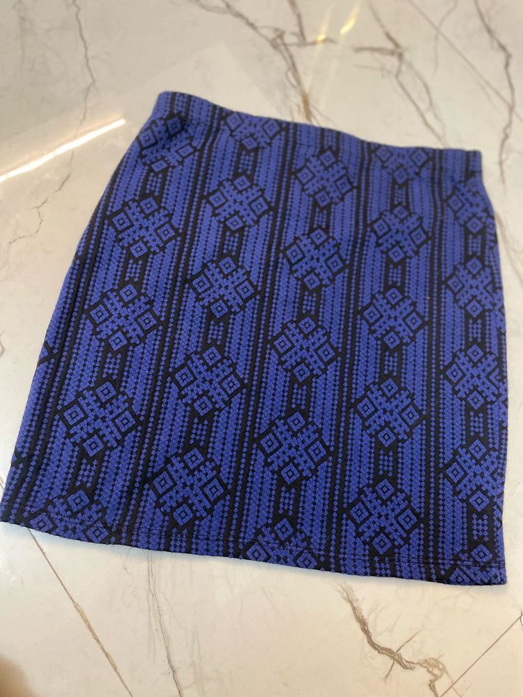 Patterned Mini Skirt