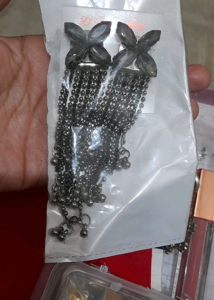 Earrings Black Long