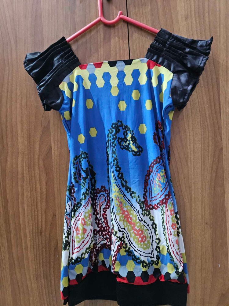 Funky Patterned Top with Unique Sleeves