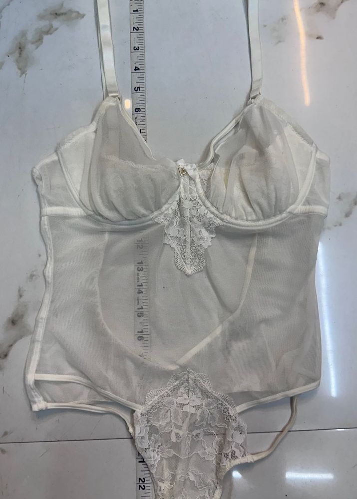 White Lace Bodysuit Lingerie 32/34/36