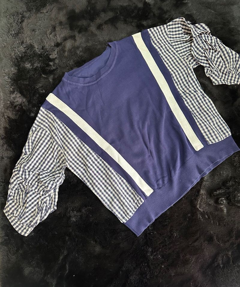 Unique Patchwork Sleeve Top