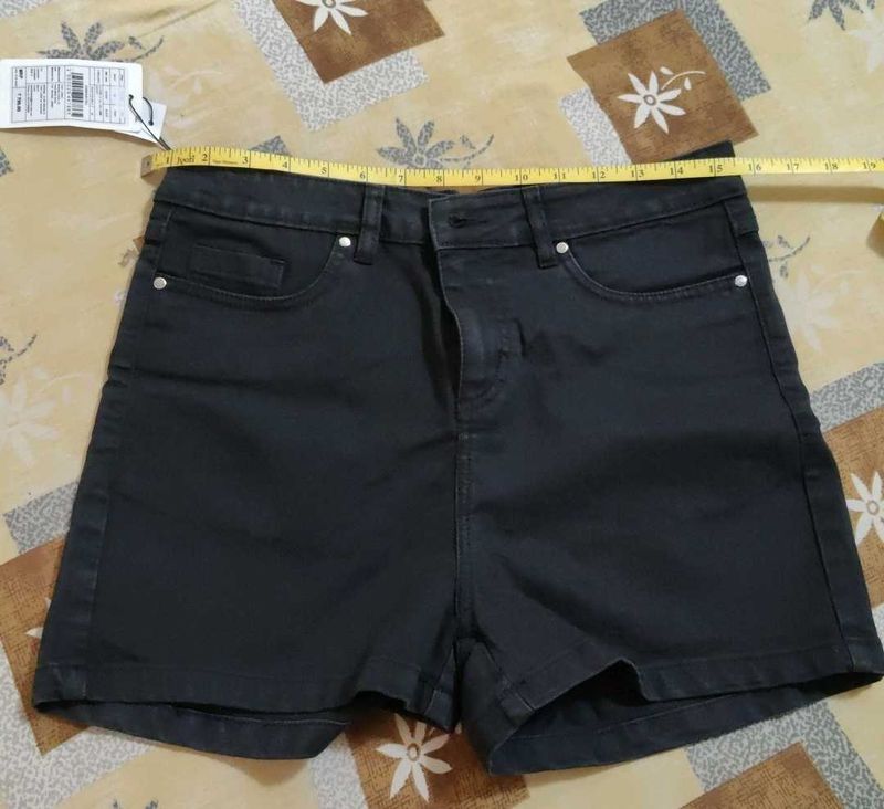 New Black Denim Shorts