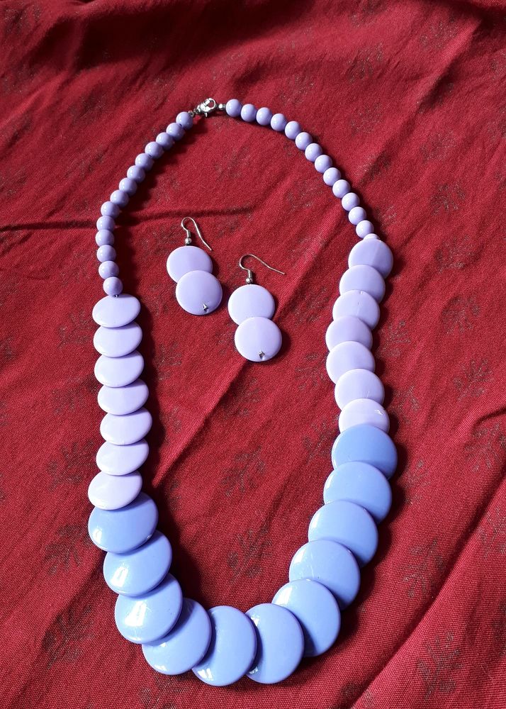 Purple Necklace With Free Earrings
