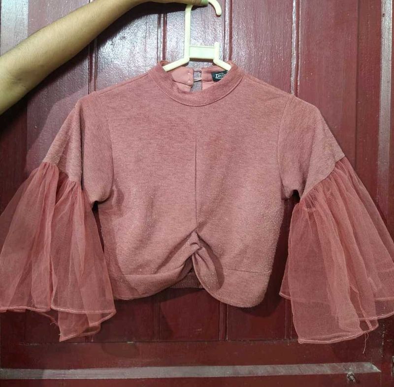 Bell Sleeve Crop Top