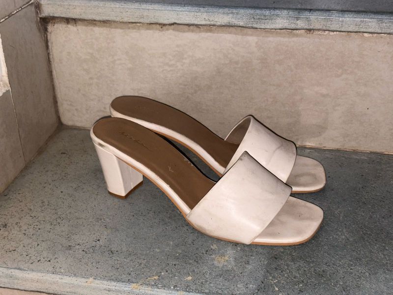 Off-White Block Heel Mules