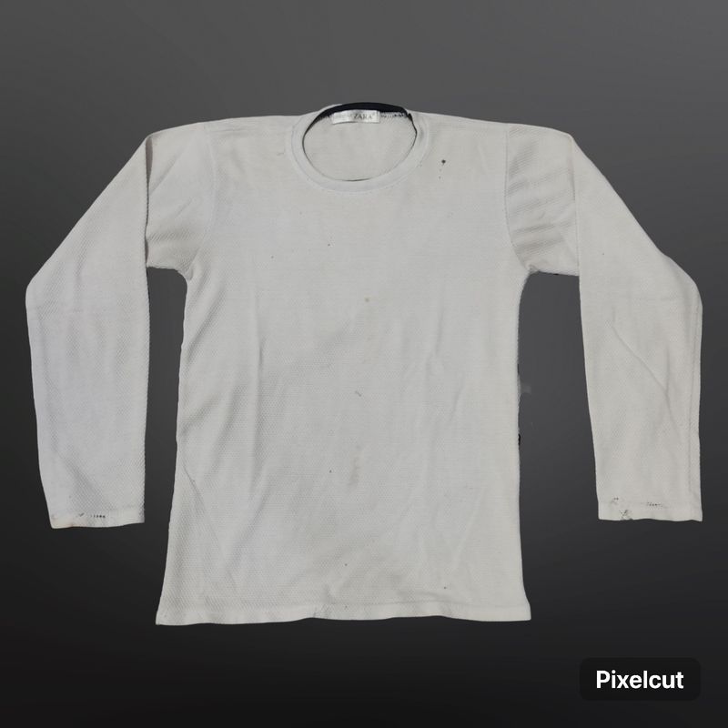 Zara Round Neck White T Shirt