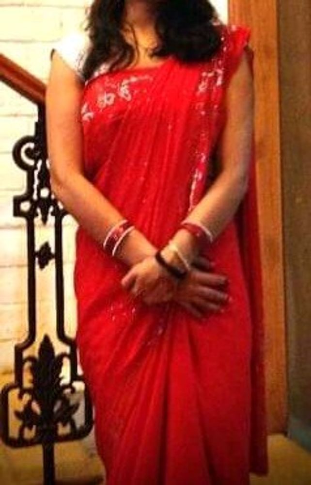 Steal Deal-Red Mokesh work saree
