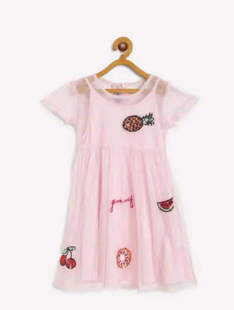 KidsDew Net n Sequins Pink Party Dress