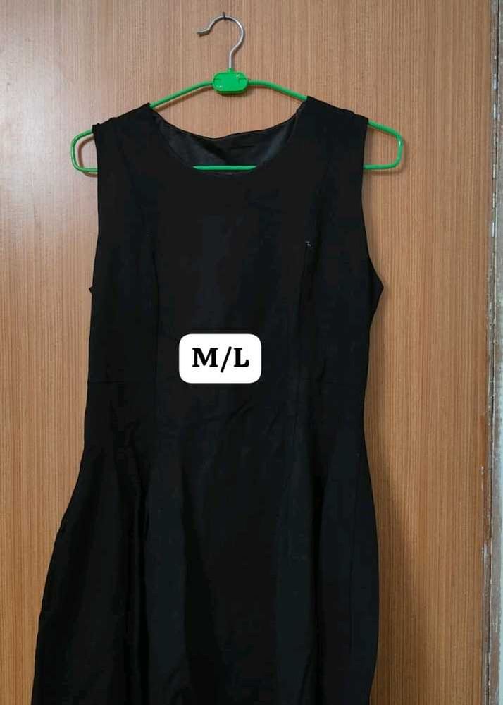 Black Fitted Flare Dress, Premium Lycra Quality