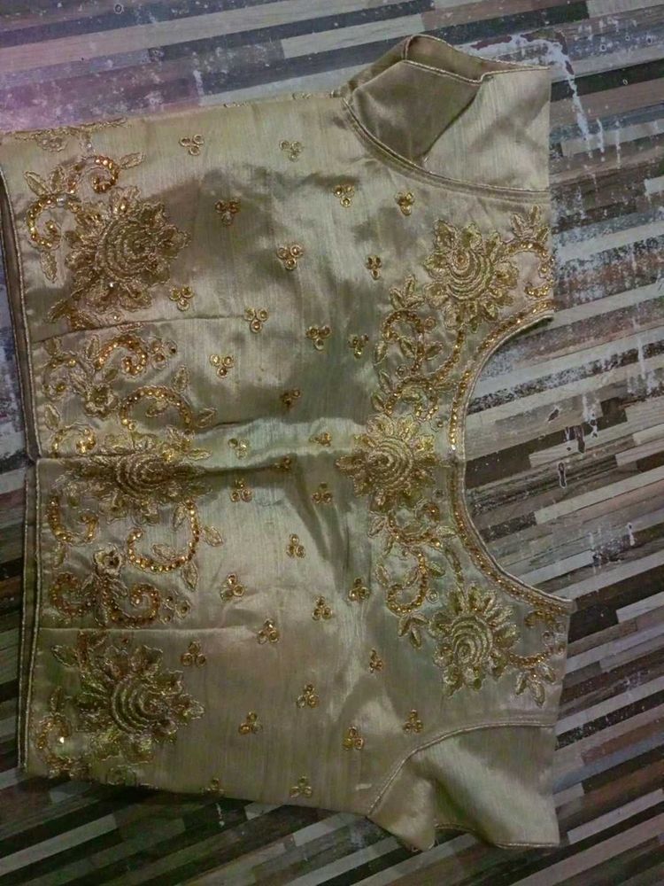 Embroidered Golden Party Blouse
